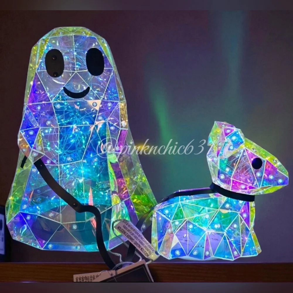 VIRAL Christian Siriano Halloween Ghost Walking Dog LED Iridescent Light Up